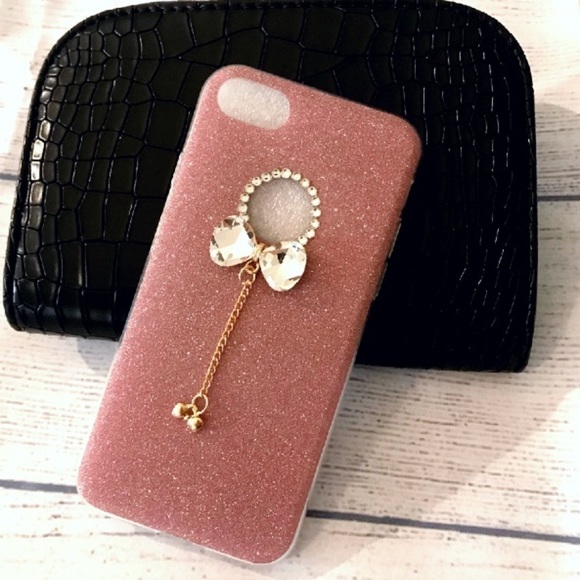🛍SALE🛍IPhone 8Plus Crystal Bow Glitter Case - Picture 2 of 7